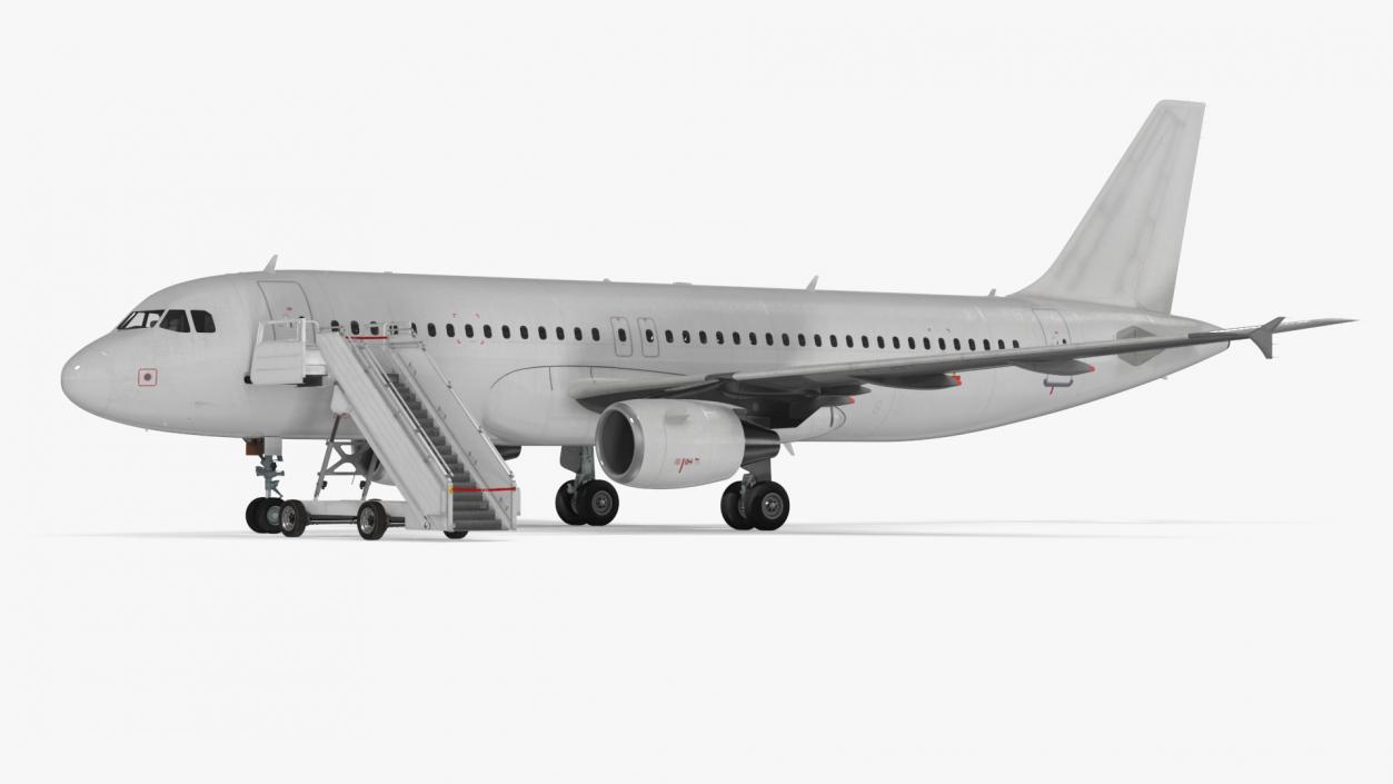 3D Airbus Plane with Passenger Steps model