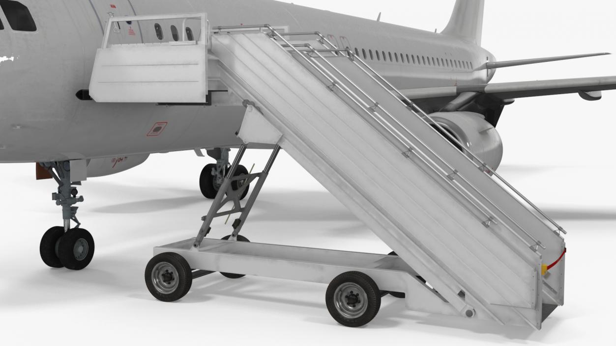 3D Airbus Plane with Passenger Steps model