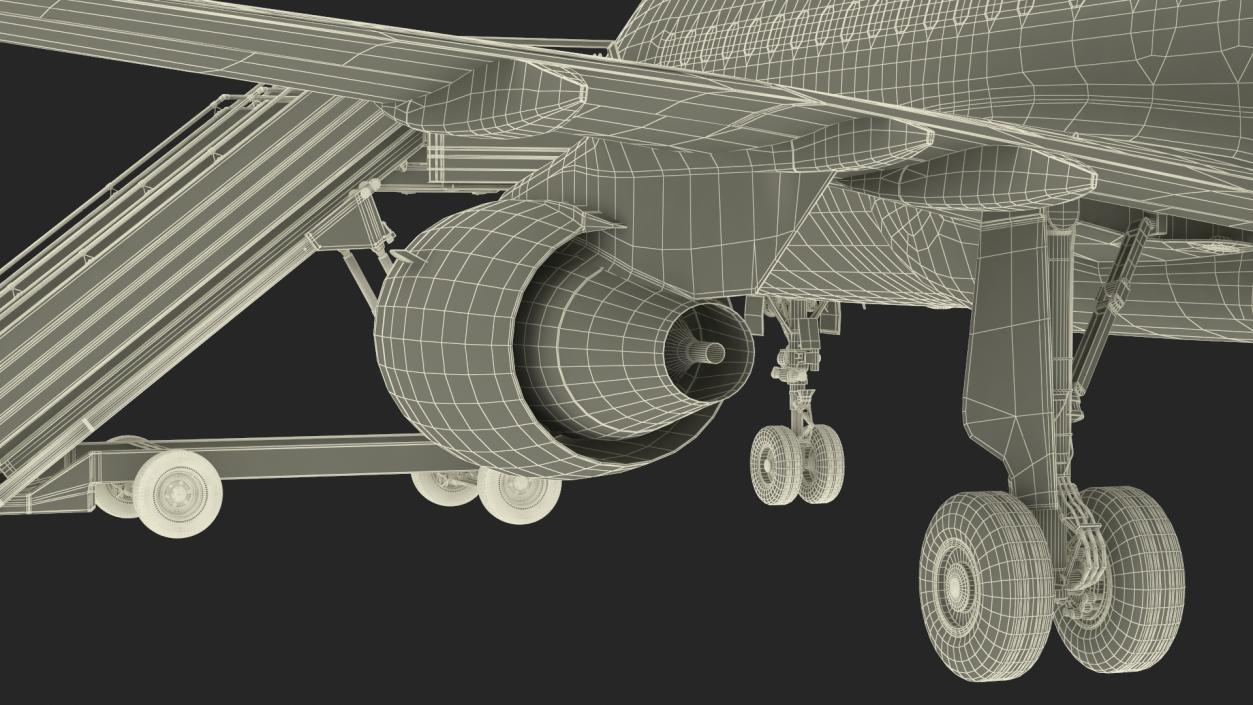 3D Airbus Plane with Passenger Steps model