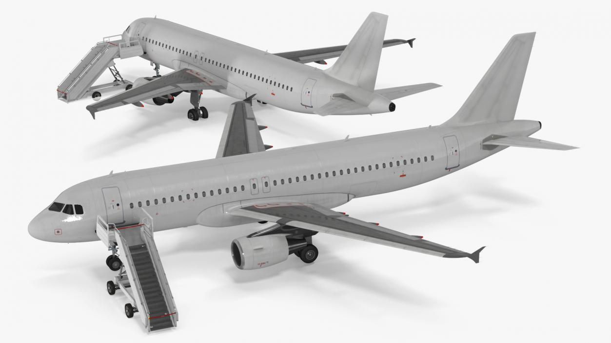 3D Airbus Plane with Passenger Steps model