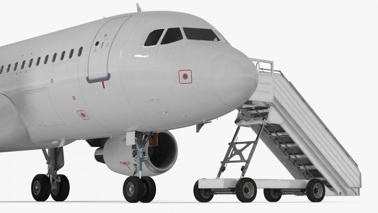 3D Airbus Plane with Passenger Steps model