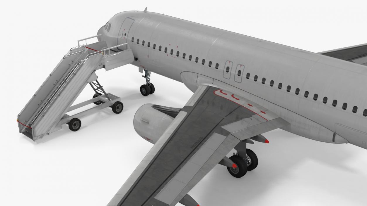 3D Airbus Plane with Passenger Steps model