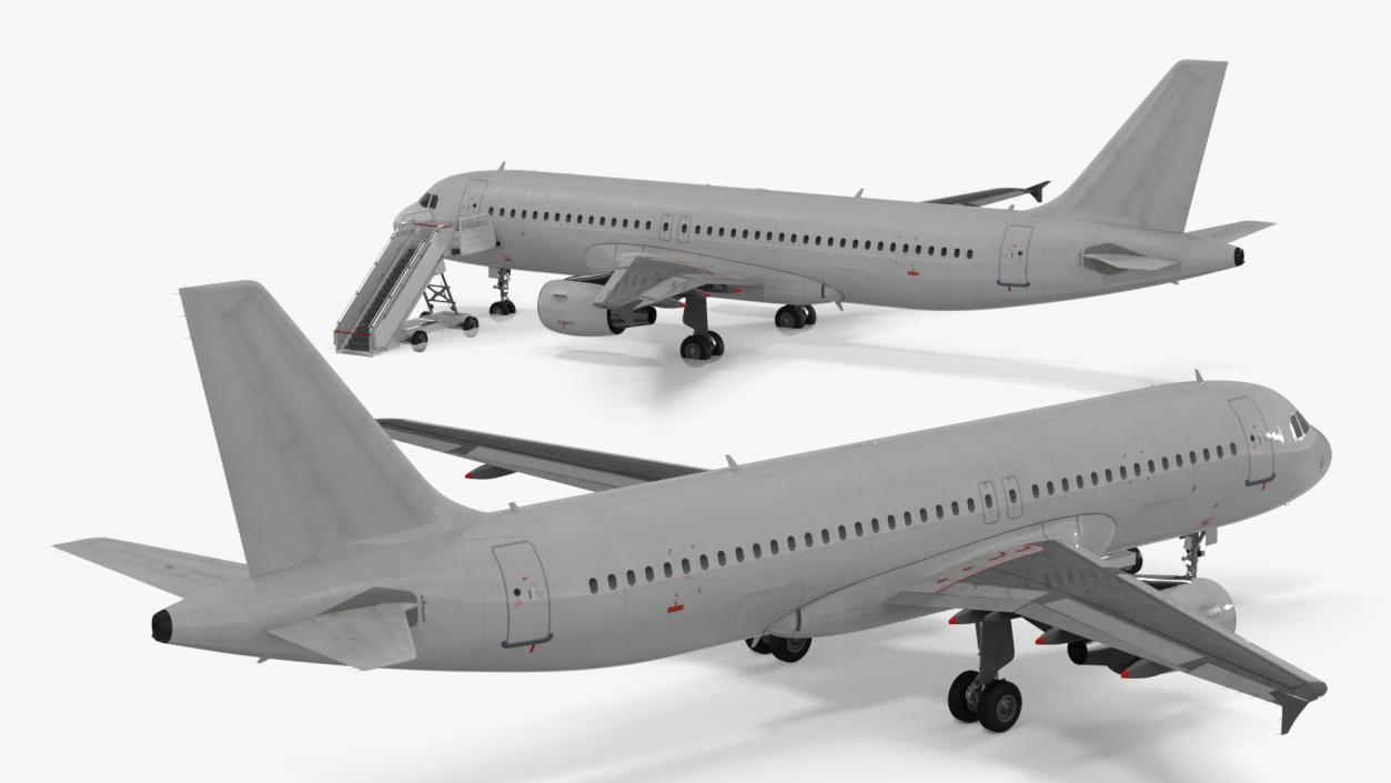 3D Airbus Plane with Passenger Steps model