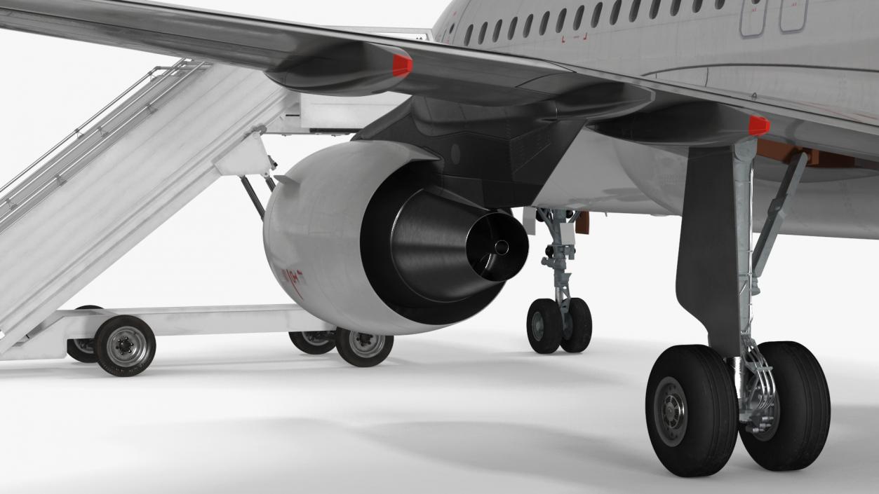 3D Airbus Plane with Passenger Steps model