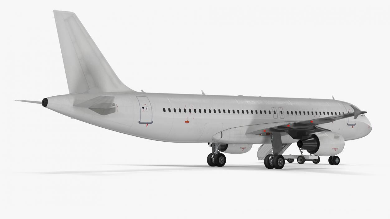 3D Airbus Plane with Passenger Steps model