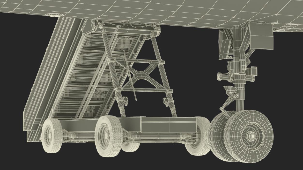 3D Airbus Plane with Passenger Steps model