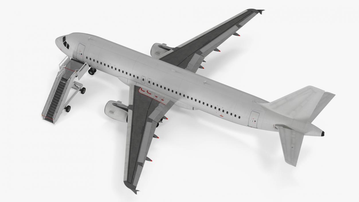 3D Airbus Plane with Passenger Steps model