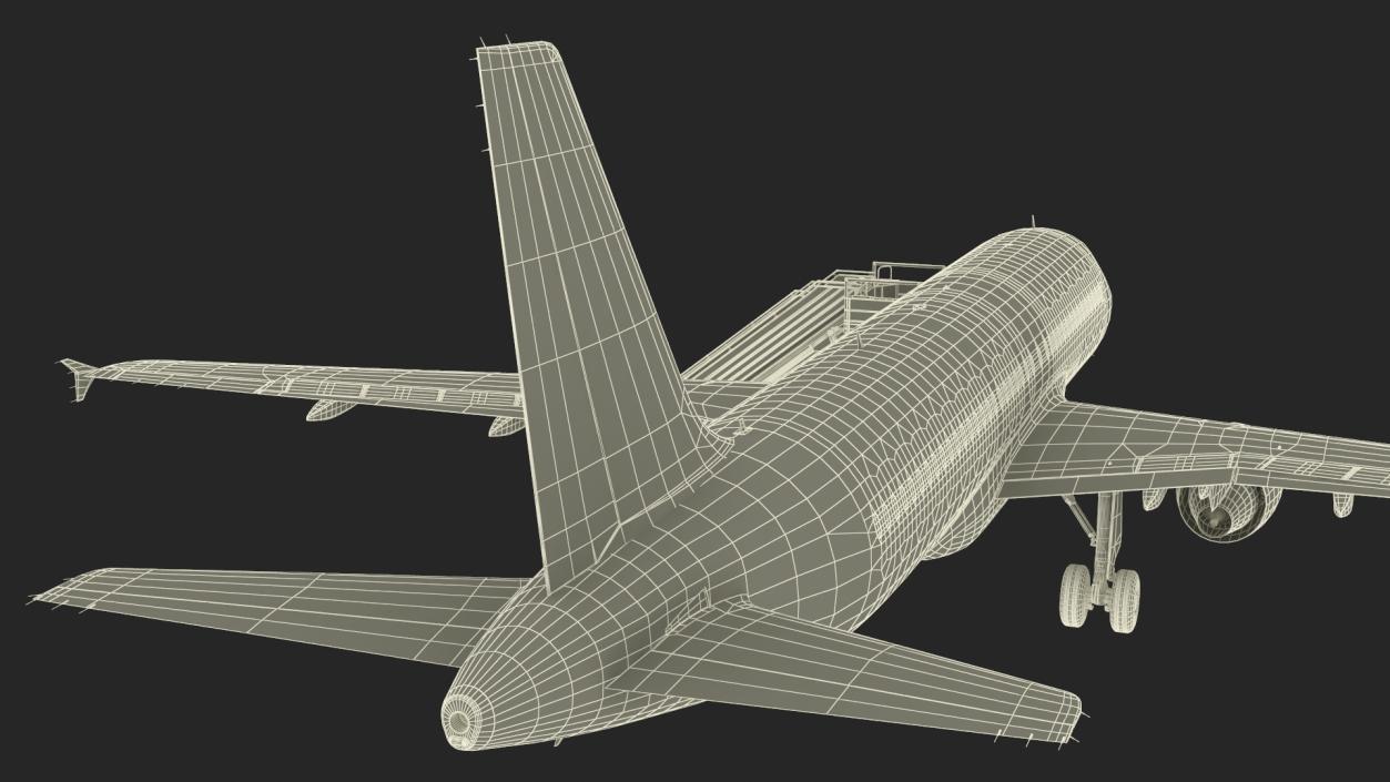 3D Airbus Plane with Passenger Steps model