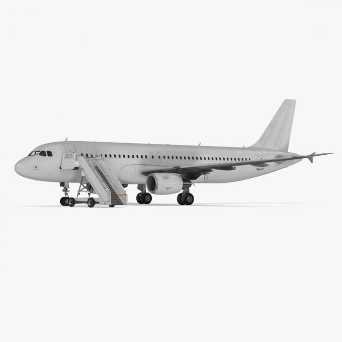 3D Airbus Plane with Passenger Steps model