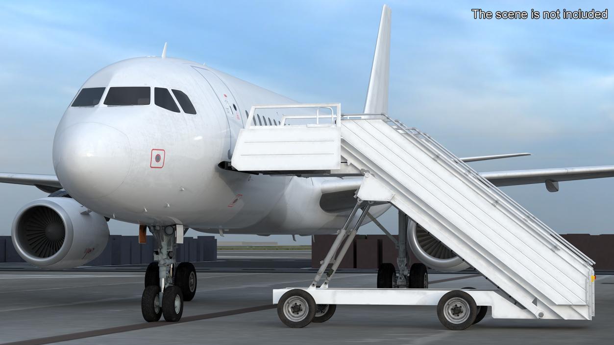 3D Airbus Plane with Passenger Steps model