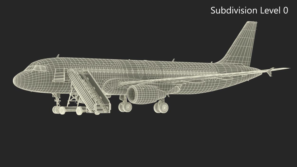 3D Airbus Plane with Passenger Steps model