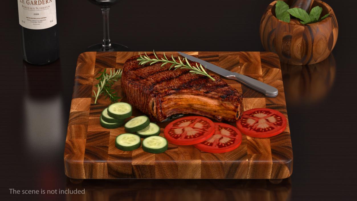 Roasted Pork Spare Rib 3D