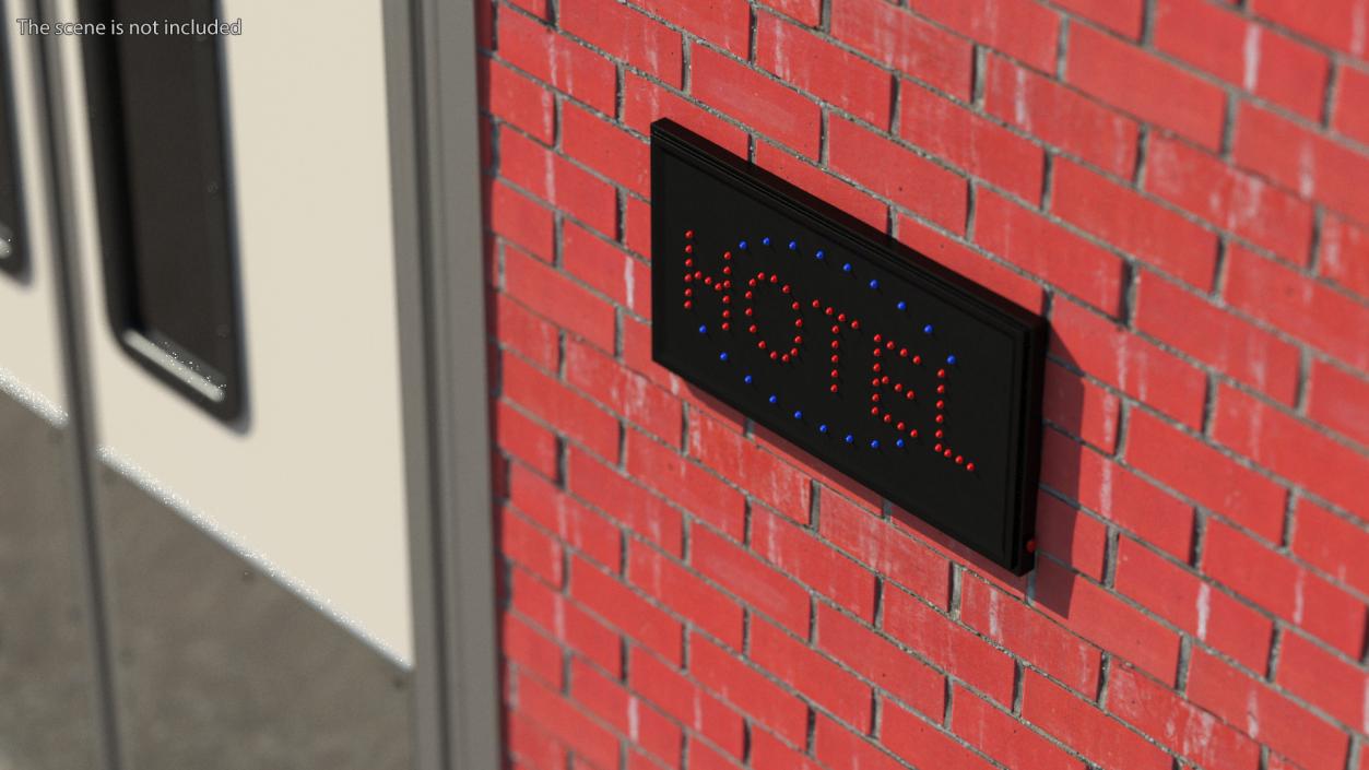 3D model Hotel Neon LED Light Sign Board OFF