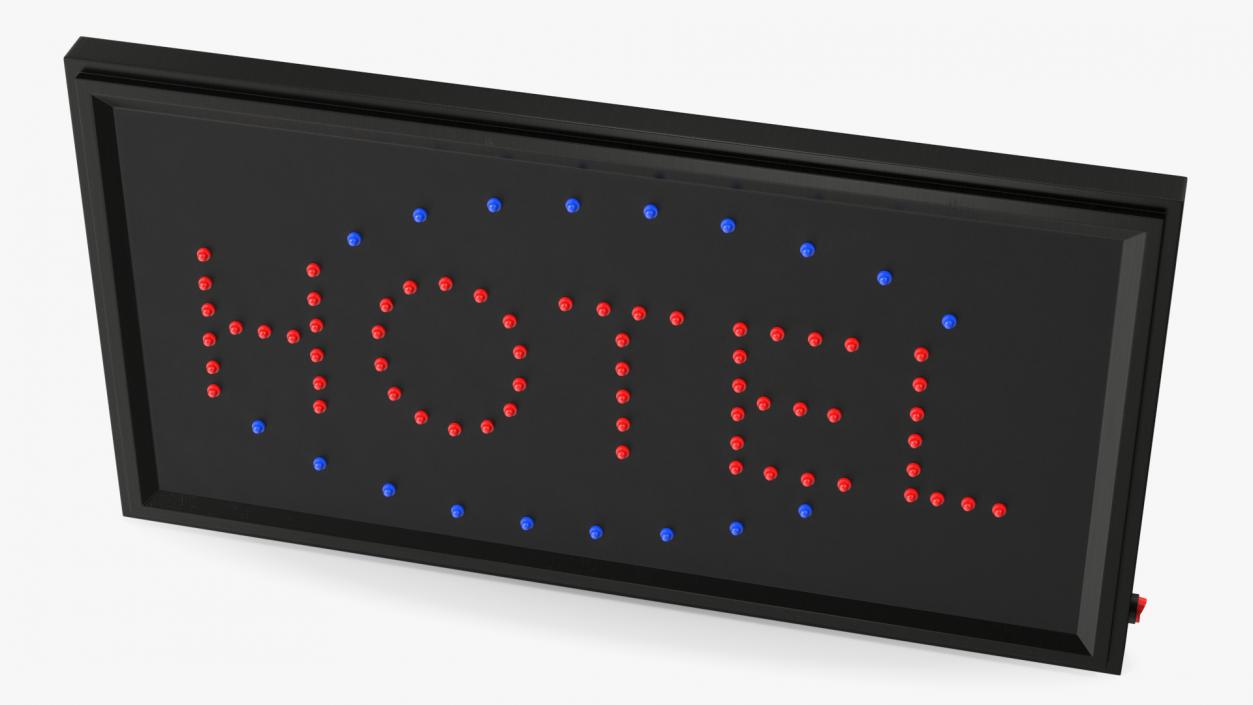 3D model Hotel Neon LED Light Sign Board OFF