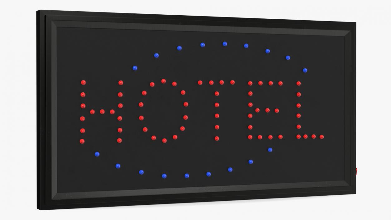 3D model Hotel Neon LED Light Sign Board OFF