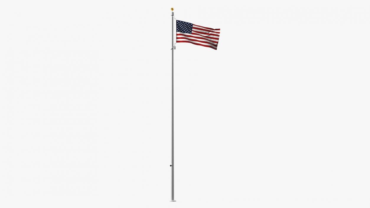 American Flag Waving Animated 3D model