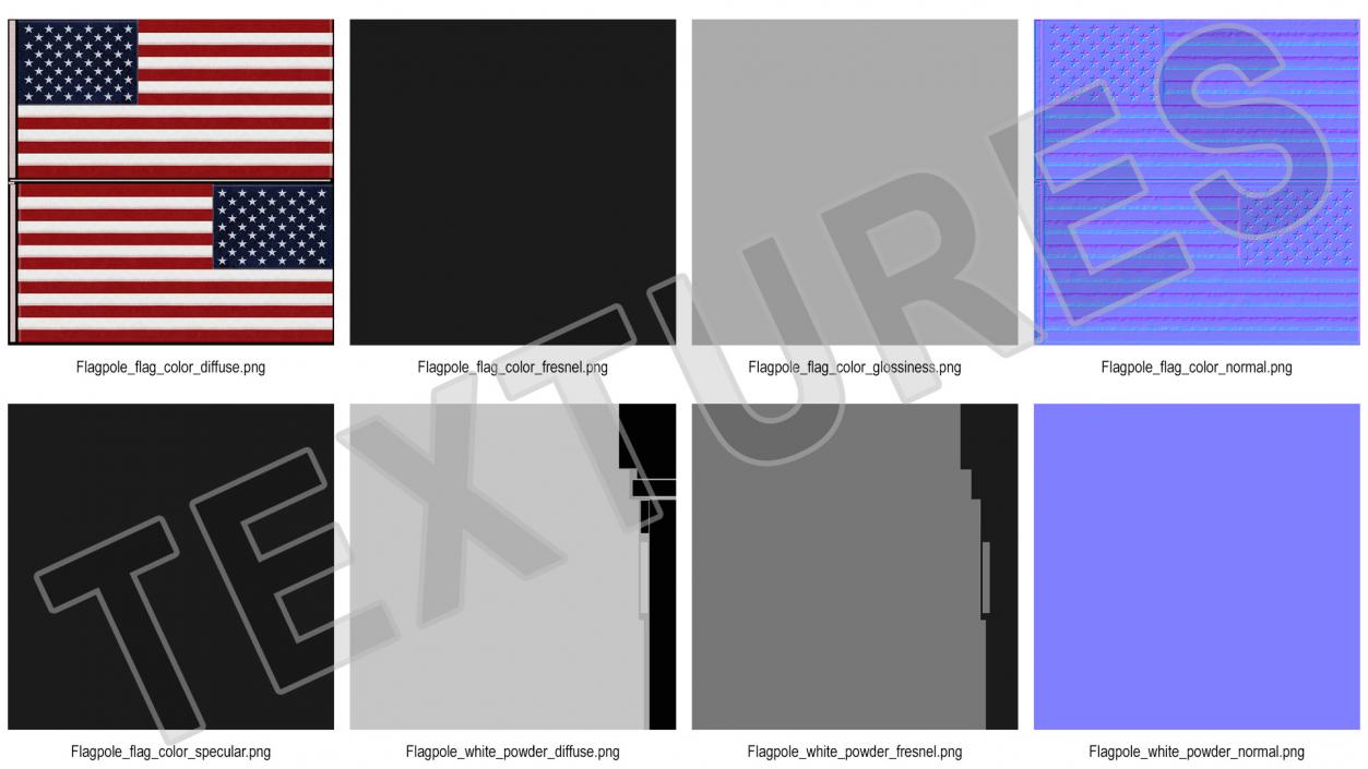 American Flag Waving Animated 3D model