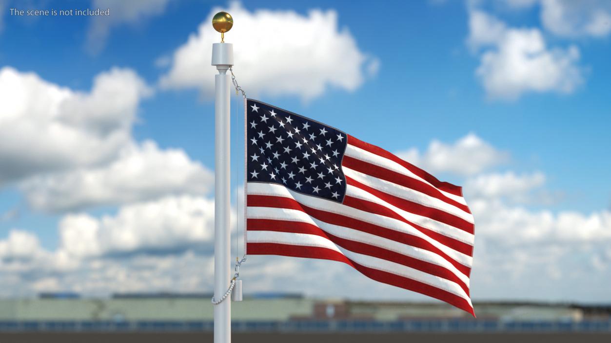 American Flag Waving Animated 3D model