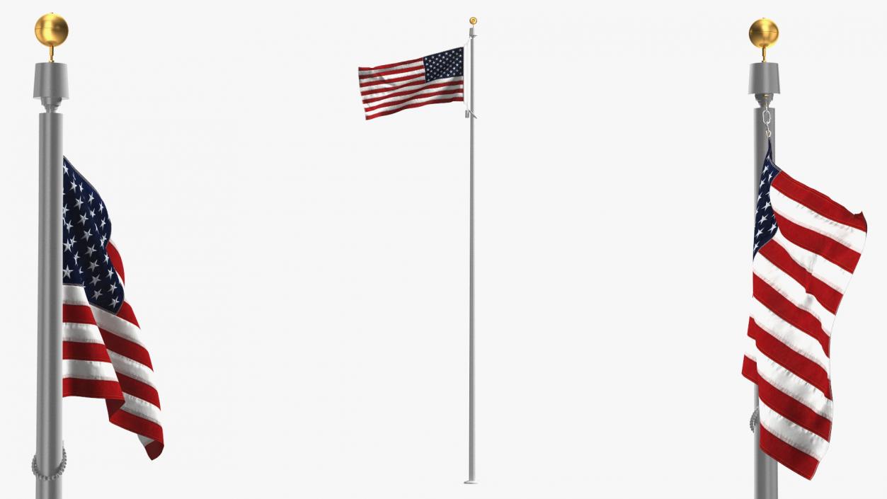 American Flag Waving Animated 3D model