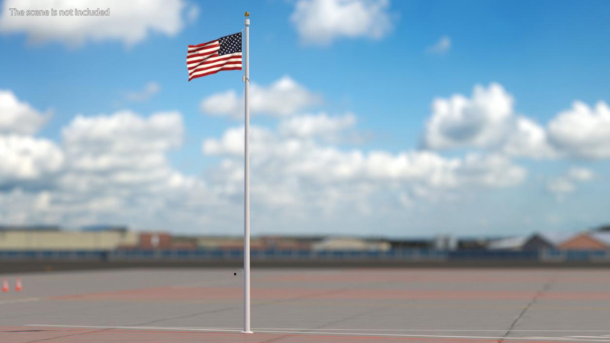 American Flag Waving Animated 3D model