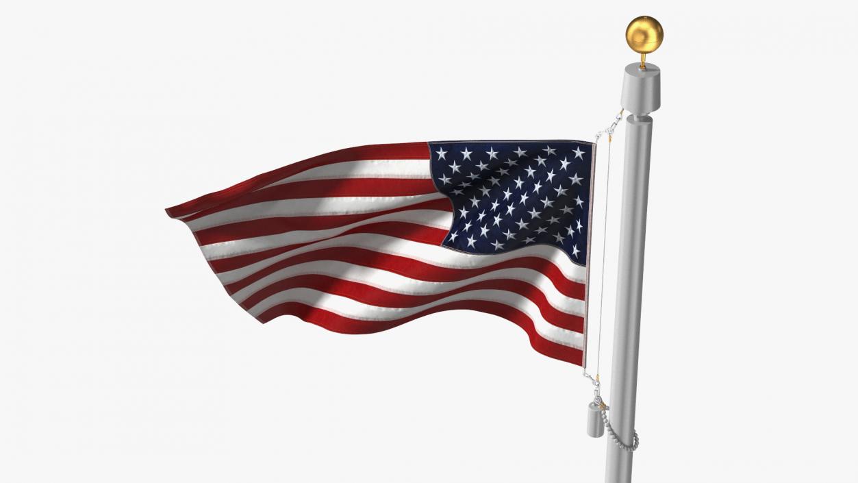 American Flag Waving Animated 3D model