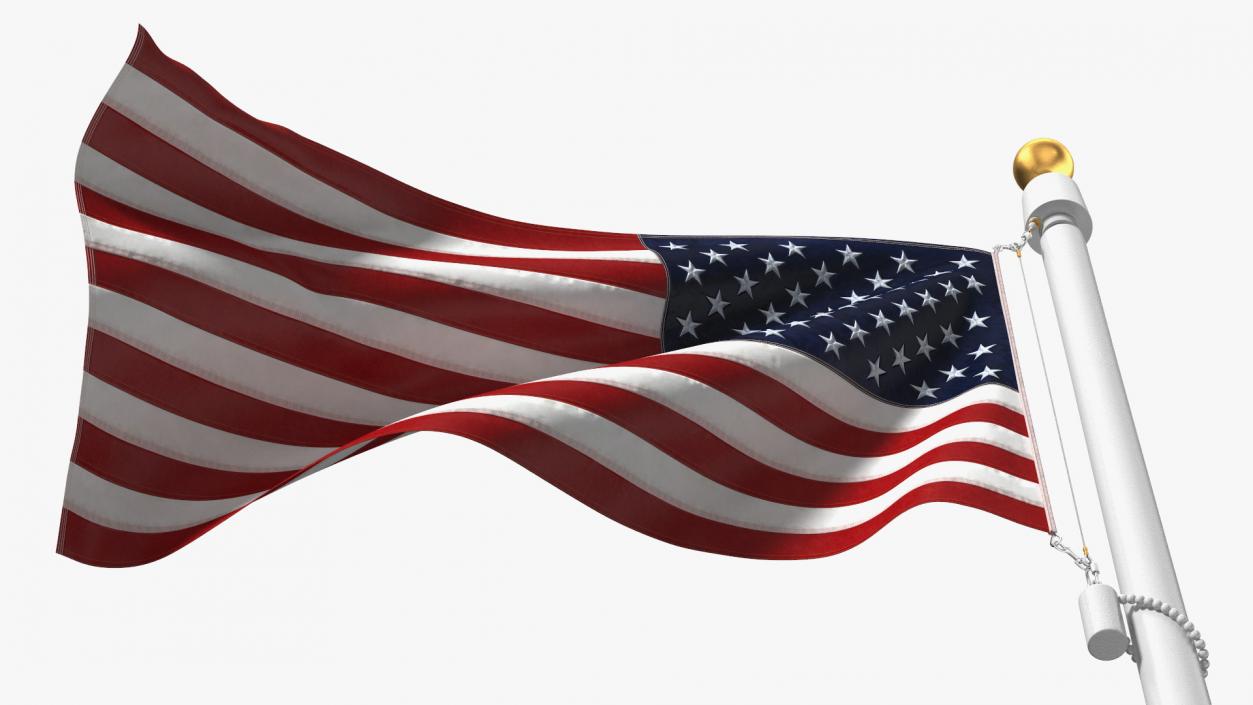 American Flag Waving Animated 3D model