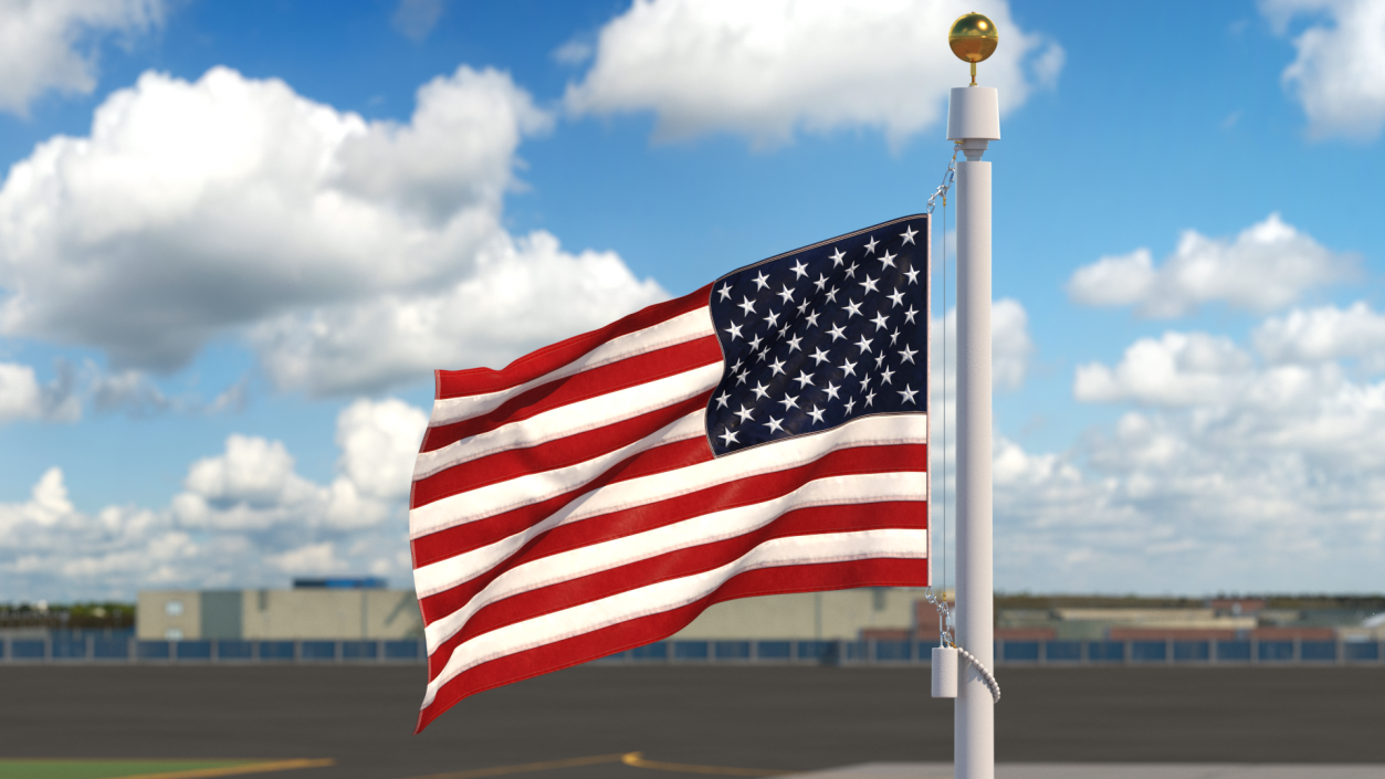 American Flag Waving Animated 3D model