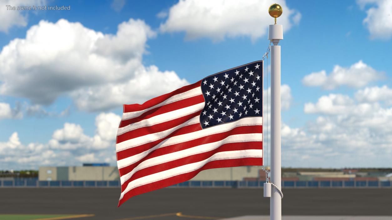 American Flag Waving Animated 3D model