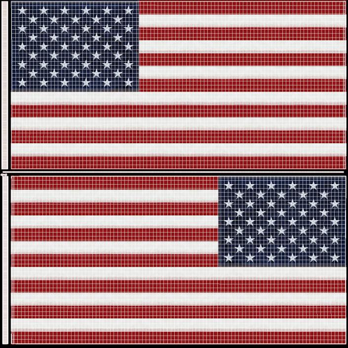 American Flag Waving Animated 3D model