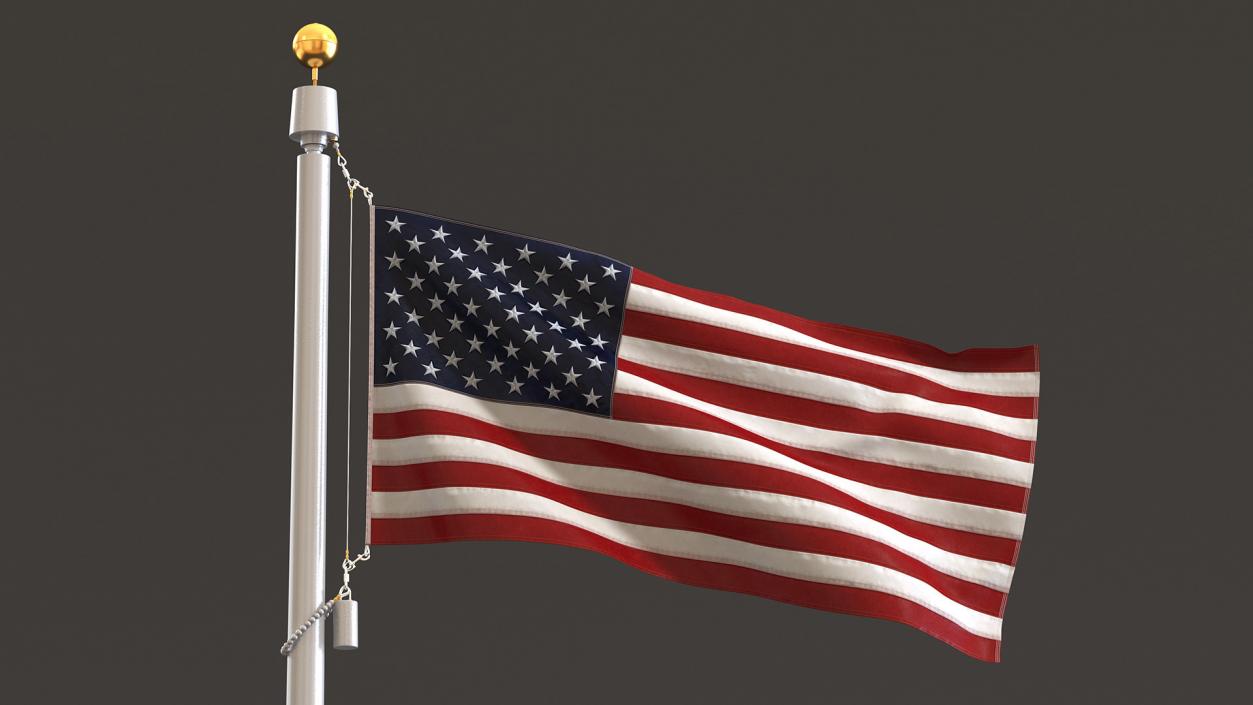 American Flag Waving Animated 3D model