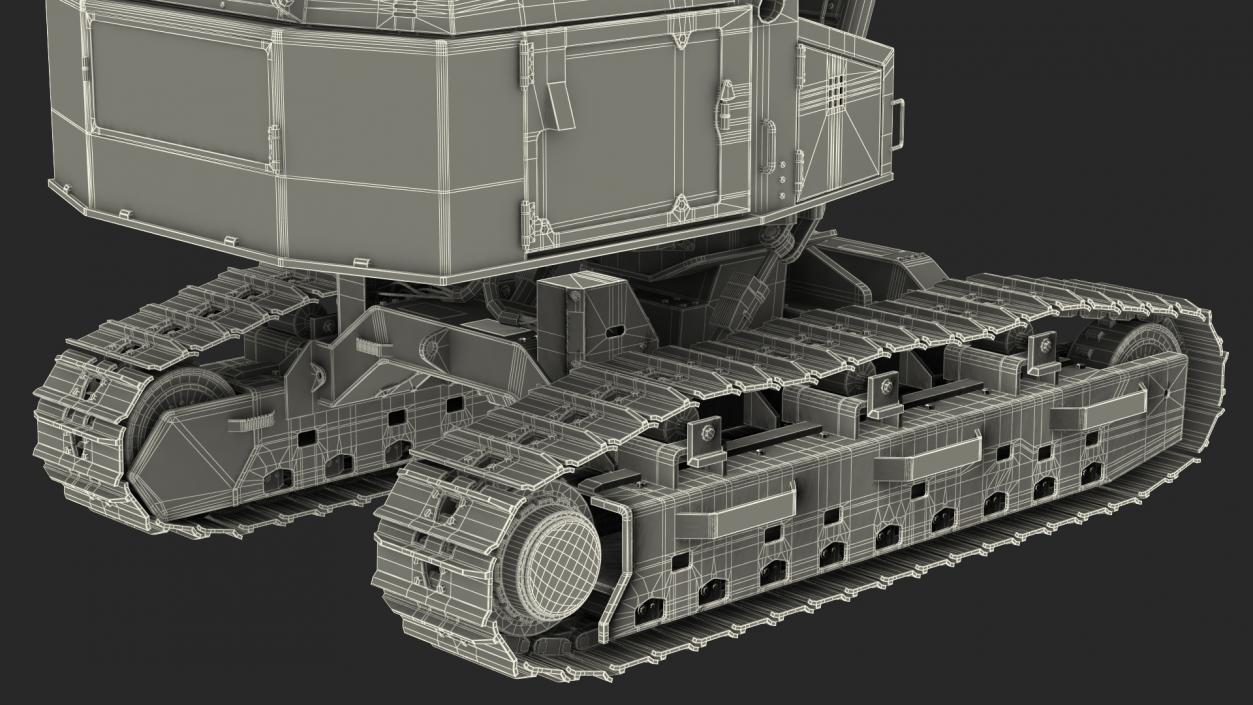 Tracked Knuckleboom Loader Dirty Generic Rigged 3D