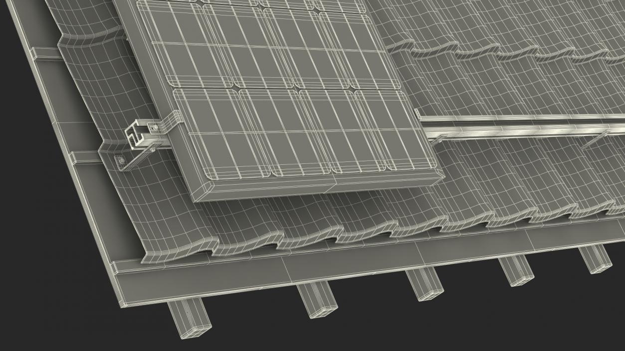 Metal Roofing with Solar Panel 2 3D