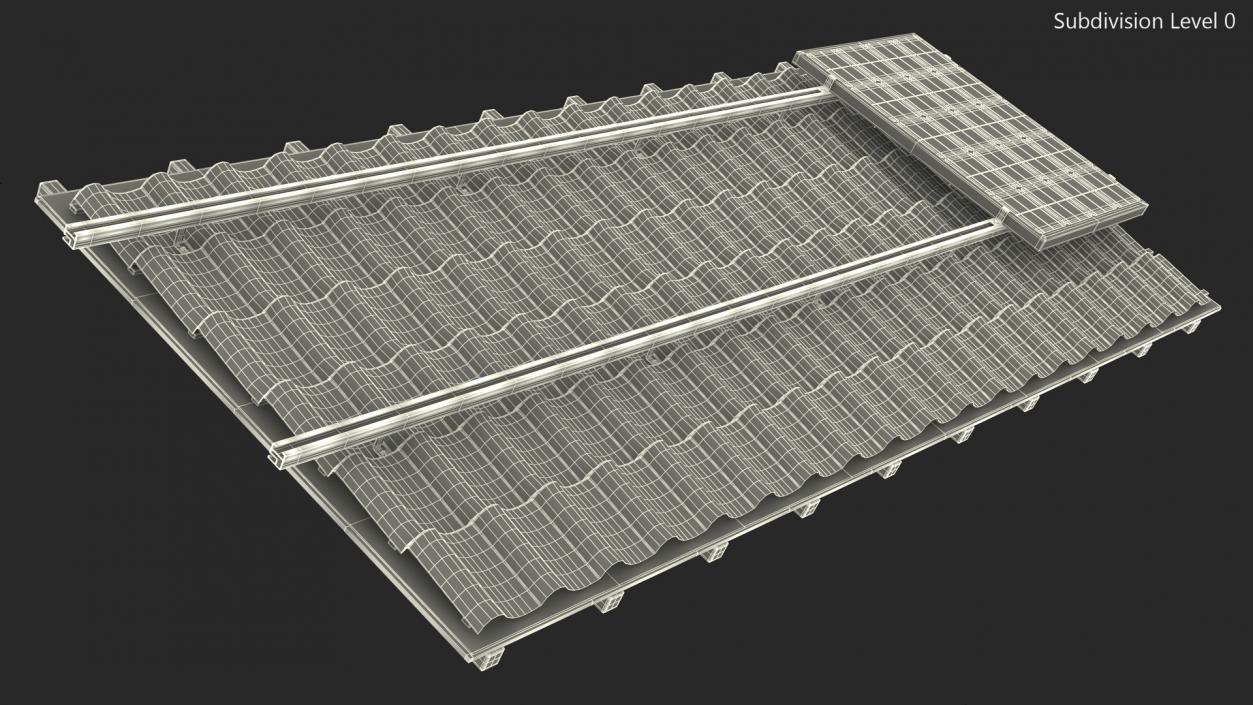 Metal Roofing with Solar Panel 2 3D