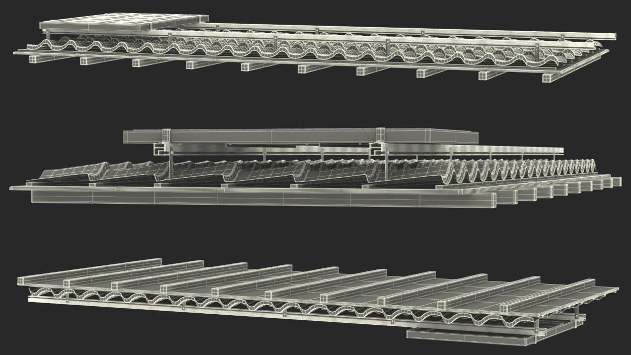 Metal Roofing with Solar Panel 2 3D