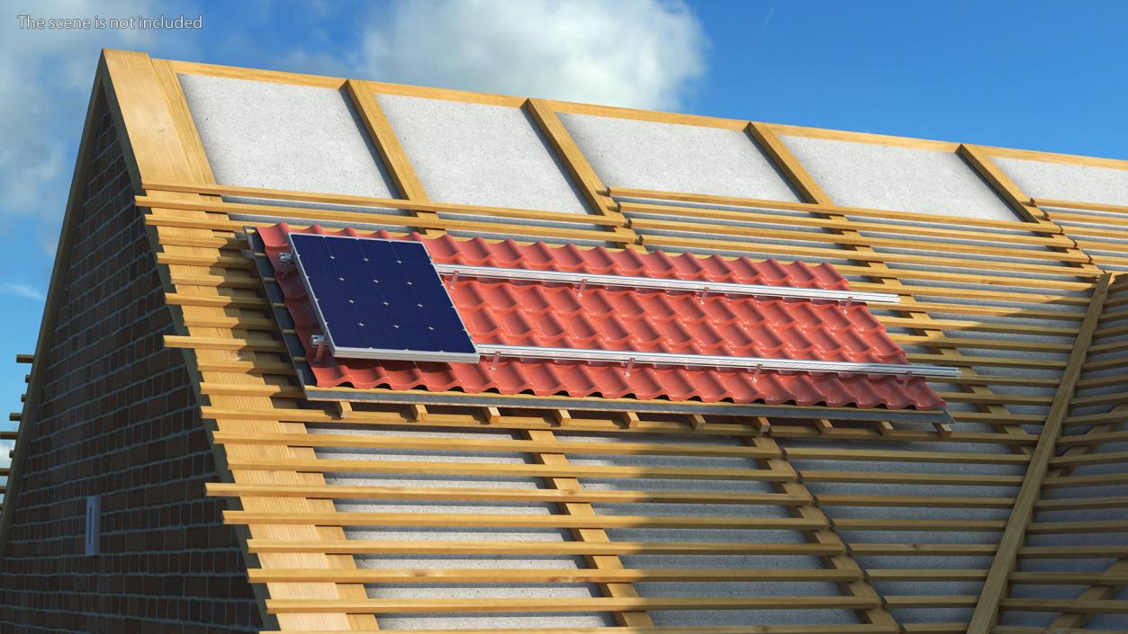 Metal Roofing with Solar Panel 2 3D