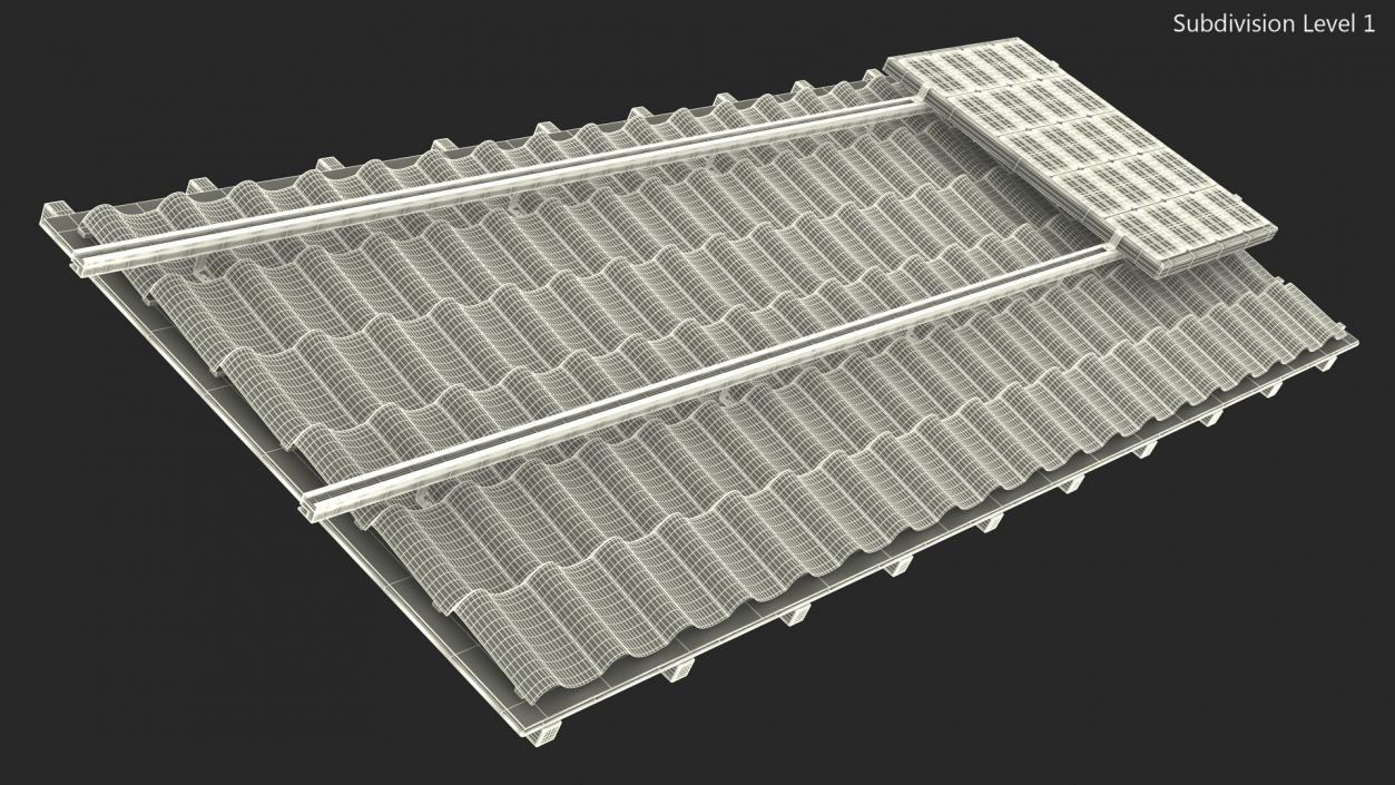 Metal Roofing with Solar Panel 2 3D