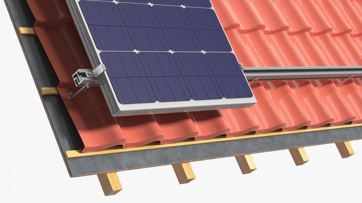 Metal Roofing with Solar Panel 2 3D