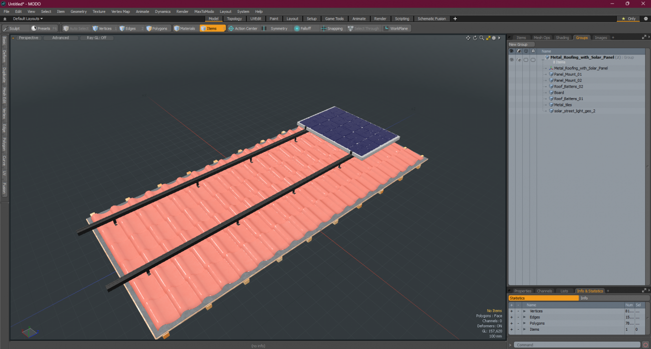 Metal Roofing with Solar Panel 2 3D