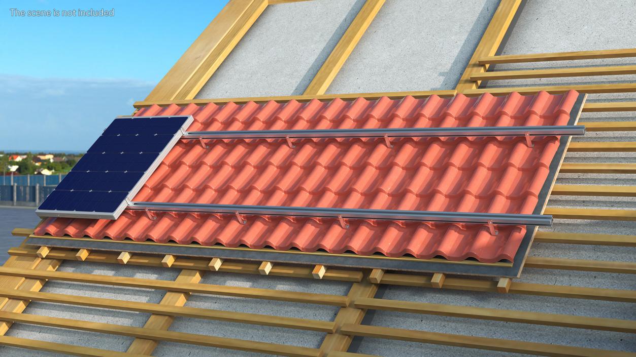 Metal Roofing with Solar Panel 2 3D