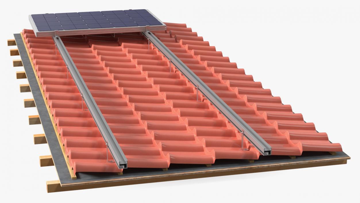 Metal Roofing with Solar Panel 2 3D