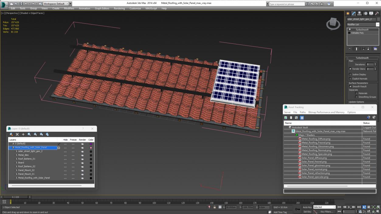 Metal Roofing with Solar Panel 2 3D