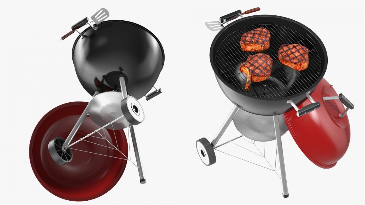 Grills with Meat Collection 3D