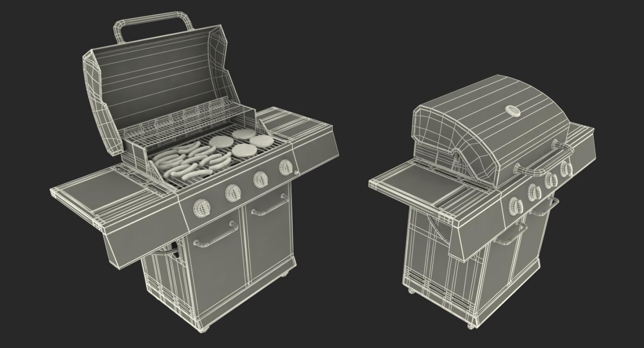 Grills with Meat Collection 3D