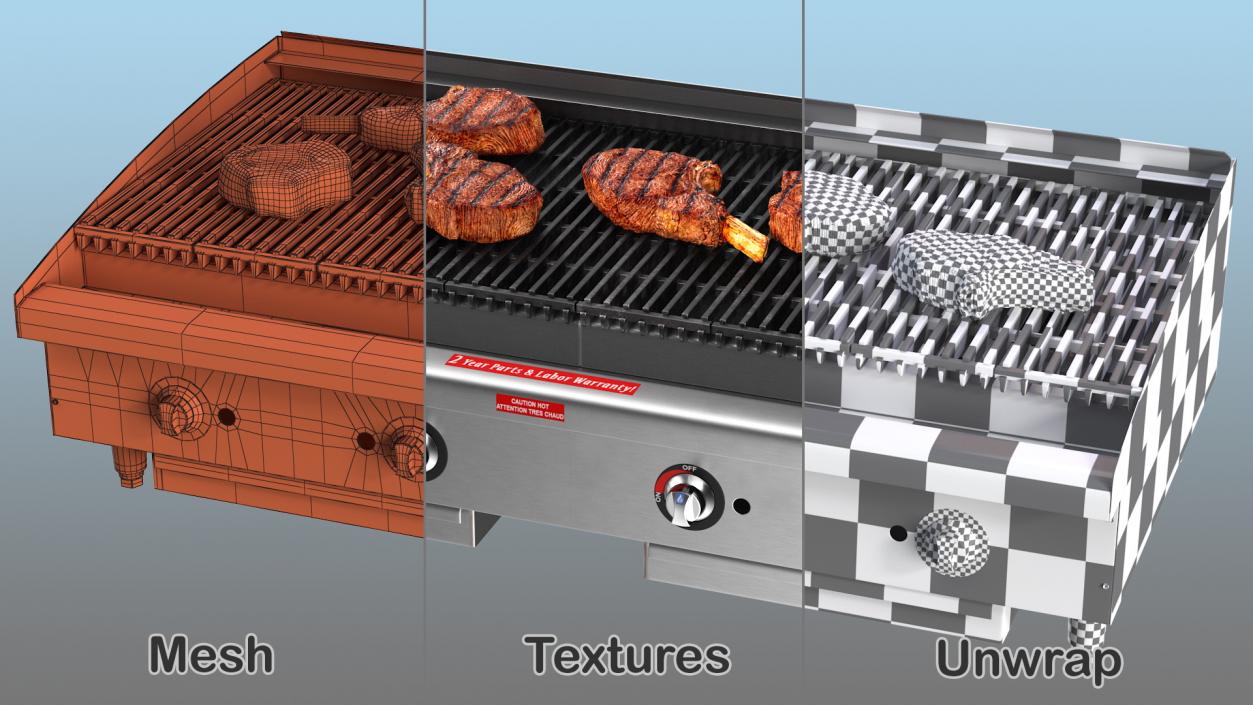 Grills with Meat Collection 3D