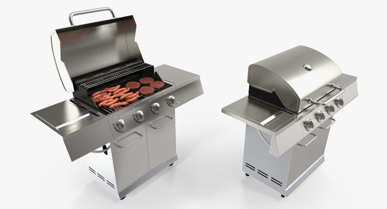 Grills with Meat Collection 3D