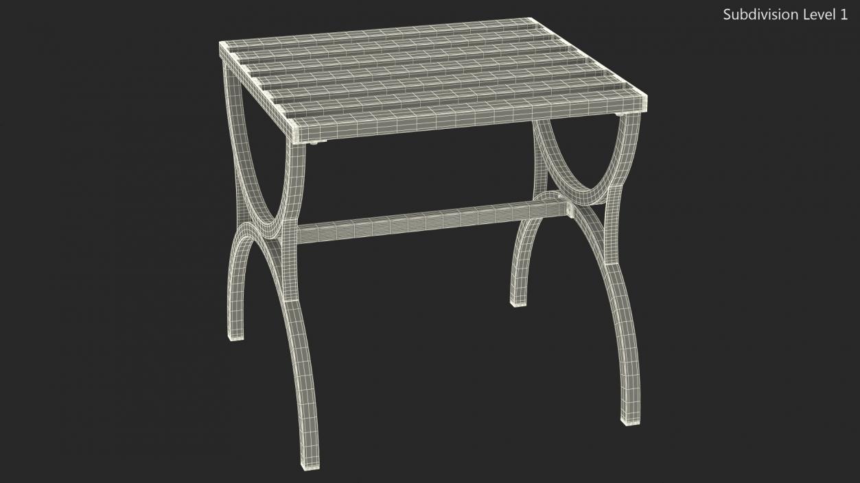 Garden Metal Side Table Brown 3D model