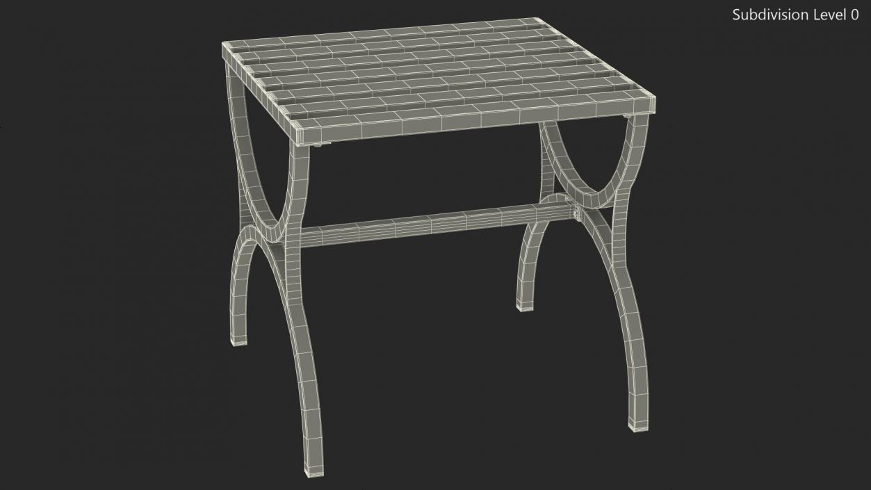 Garden Metal Side Table Brown 3D model