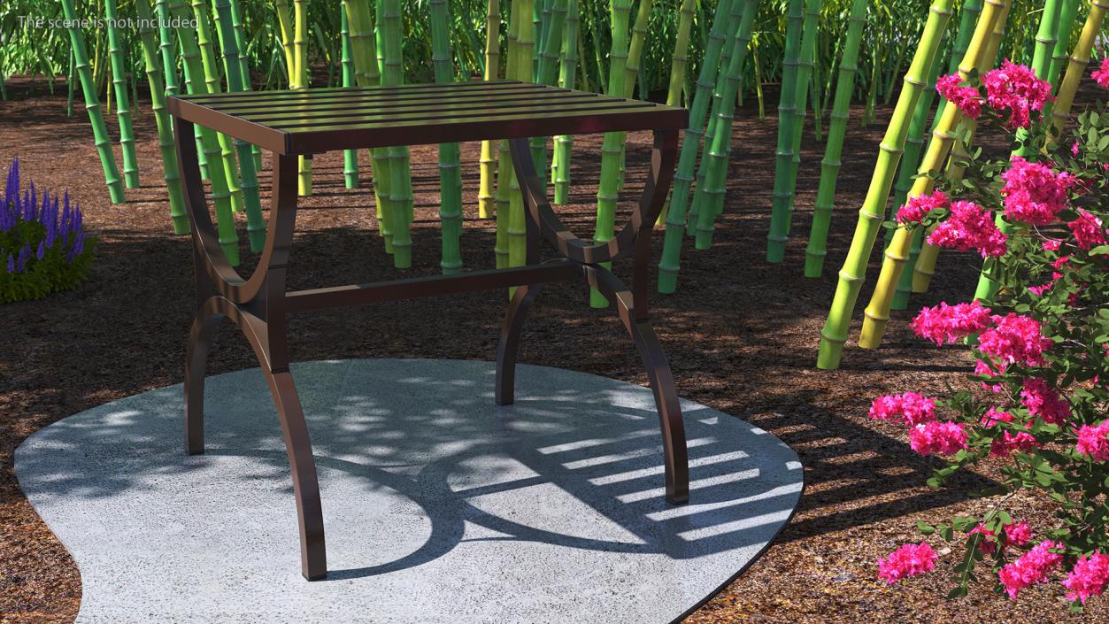 Garden Metal Side Table Brown 3D model