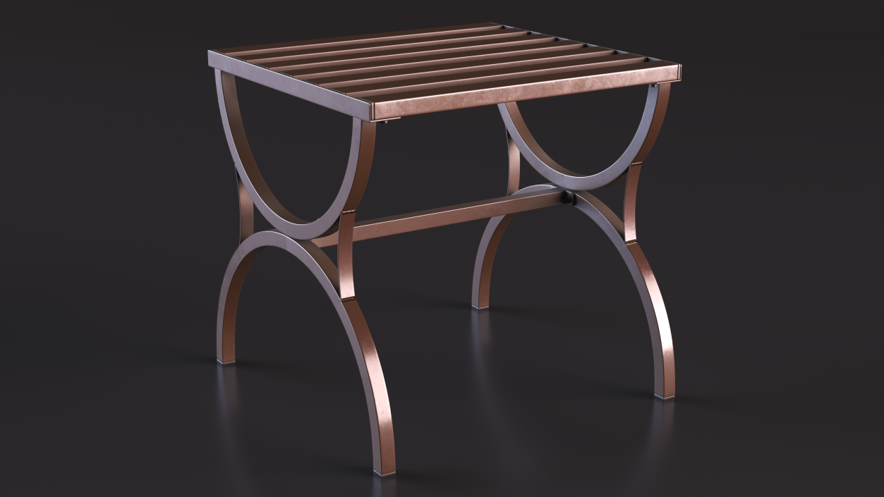 Garden Metal Side Table Brown 3D model