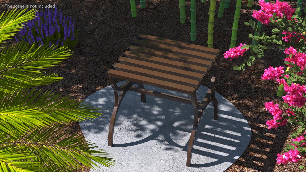 Garden Metal Side Table Brown 3D model